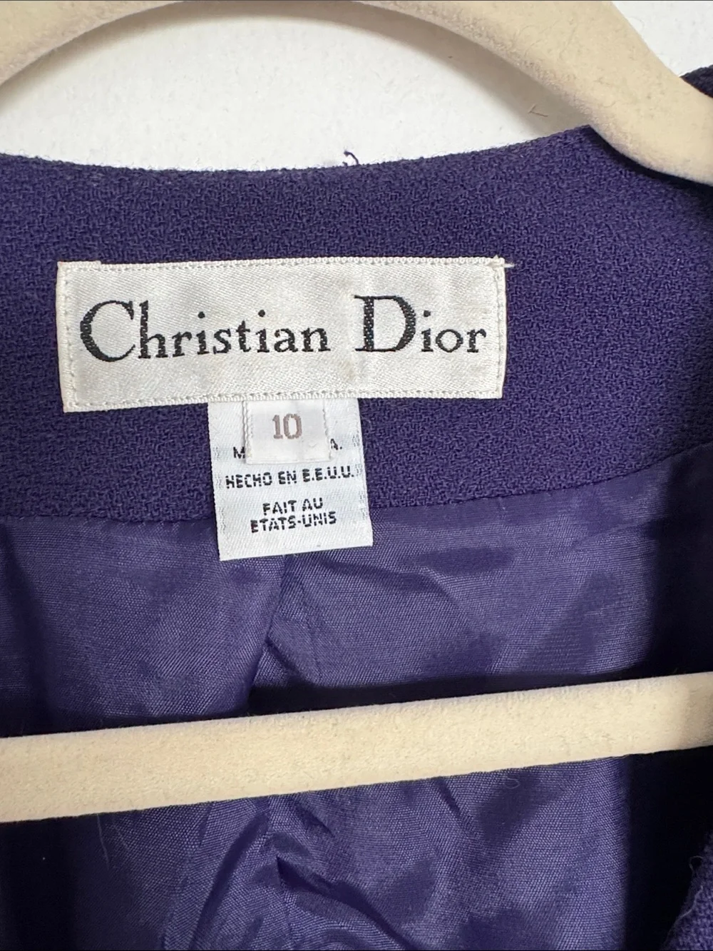 Dior Deep Purple Women's Single-Button Tailored Jacket Size 10